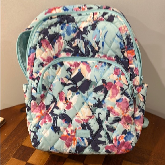 Vera Bradley Floral Backpack - Blue and Pink - Picture 1 of 9